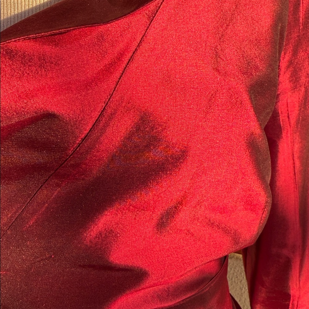 Ann Taylor pure silk Burgundy red wrap top size 4 - Picture 6 of 9